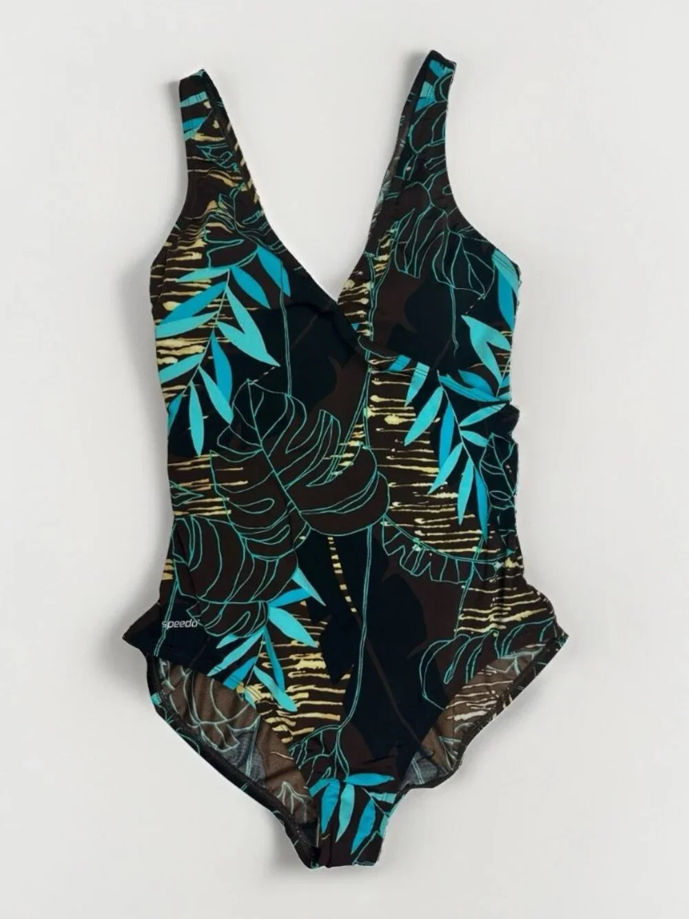 NWT Speedo Ultraback One Piece Swimsuit Sz 14 Tropical Botanical Conservative